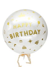Load image into Gallery viewer, Happy Birthday Transparent Balloon Sticker
